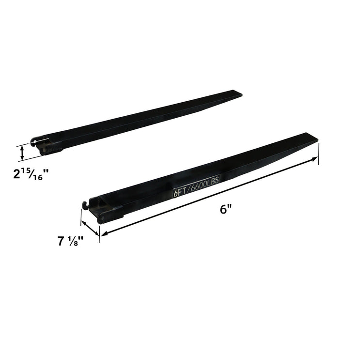 Greatbear 10ft Forklift Extensions 6” Wide Forks, 6600lbs Capacity (Pair)