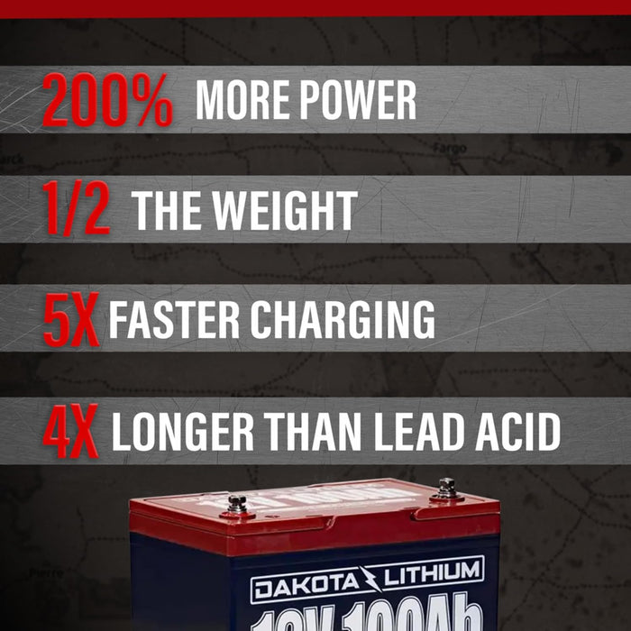 Dakota Lithium 12V 100Ah Deep Cycle Heated LiFePO4 Battery