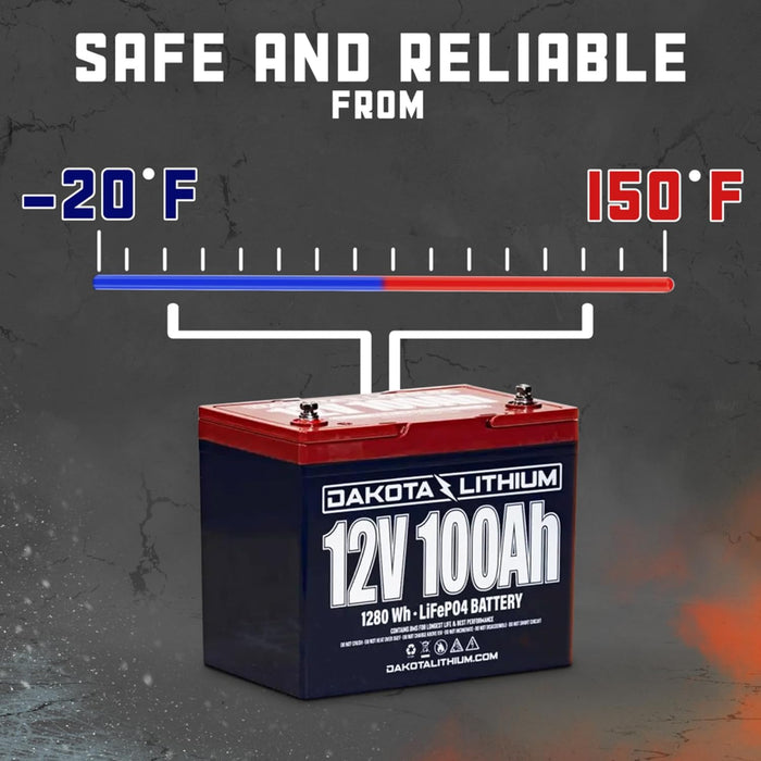 Dakota Lithium 12V 100Ah Deep Cycle Heated LiFePO4 Battery
