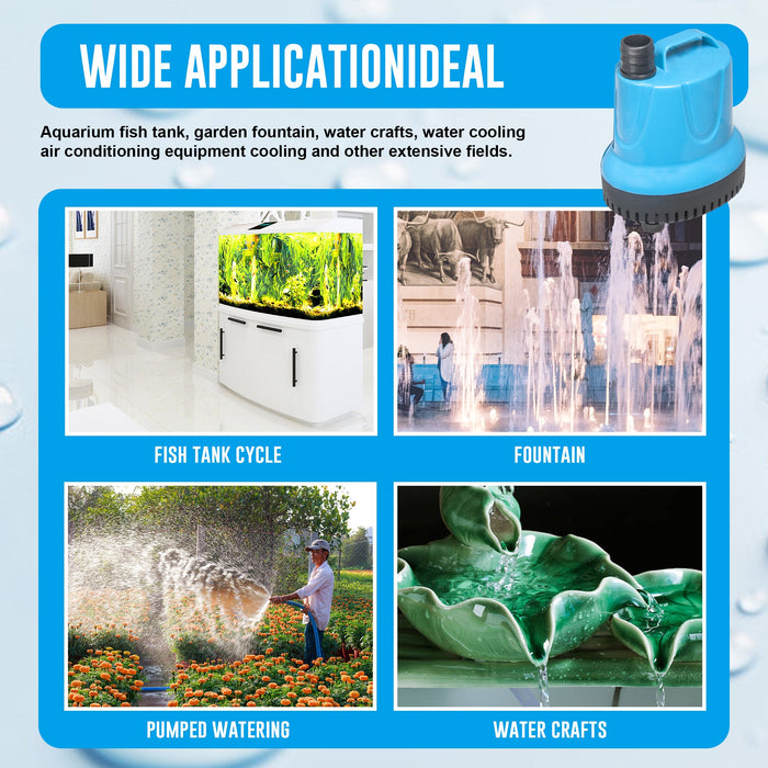 Aqua Dream 1452 GPH Bottom Suction Water Pump - 125W Energy Efficient, Low-Suction