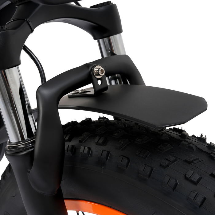 Ecotric 48V 24"x4.0 Front 20"x4.0 Rear Tires Tricycle electric bike with Front Basket  + Rear Rack-senior