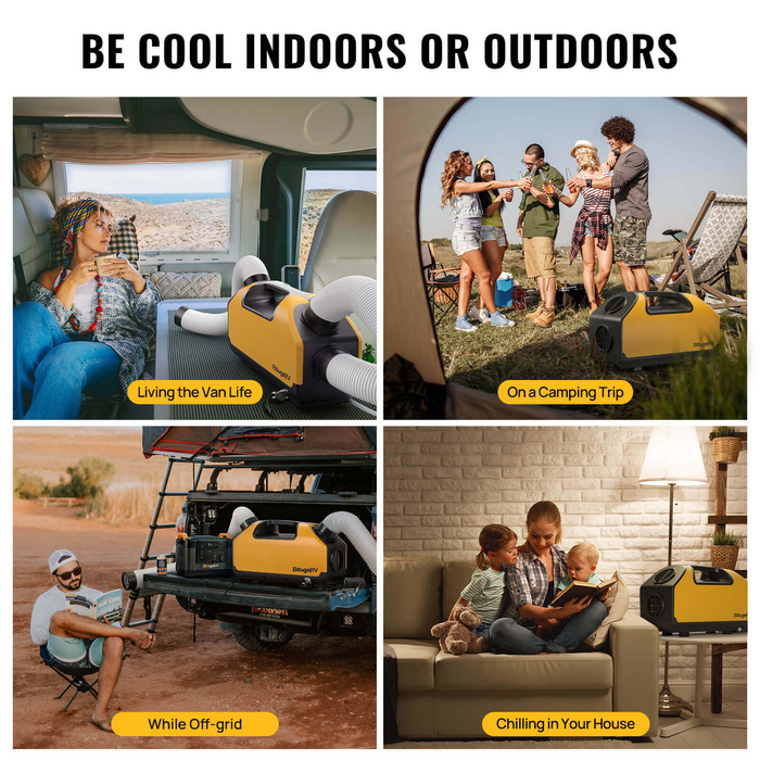 BougeRV 200W Portable Solar Panel with Air Conditioner Kits