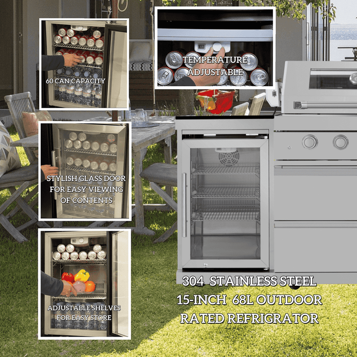 96" 6-Burner 96,000 BTU Silver Outdoor Kitchen Island Grill with Wine Cooler & Sink