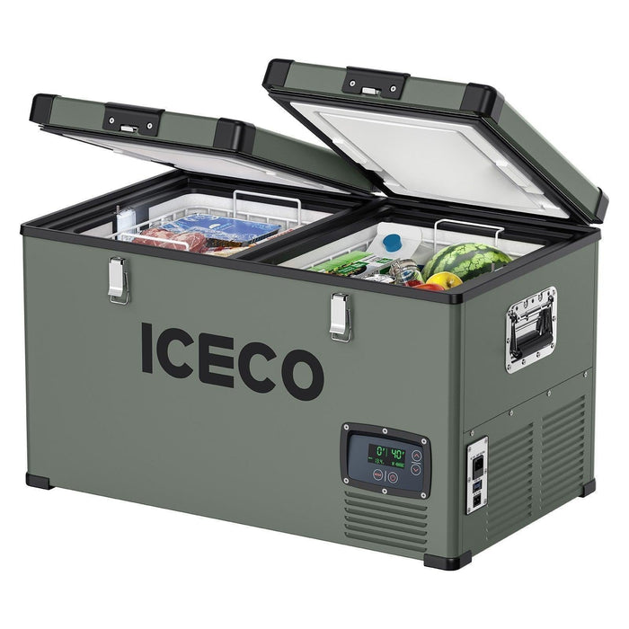 ICECO 63.4QT VL60 Dual Zone Metal Fridge Freezer with Cover
