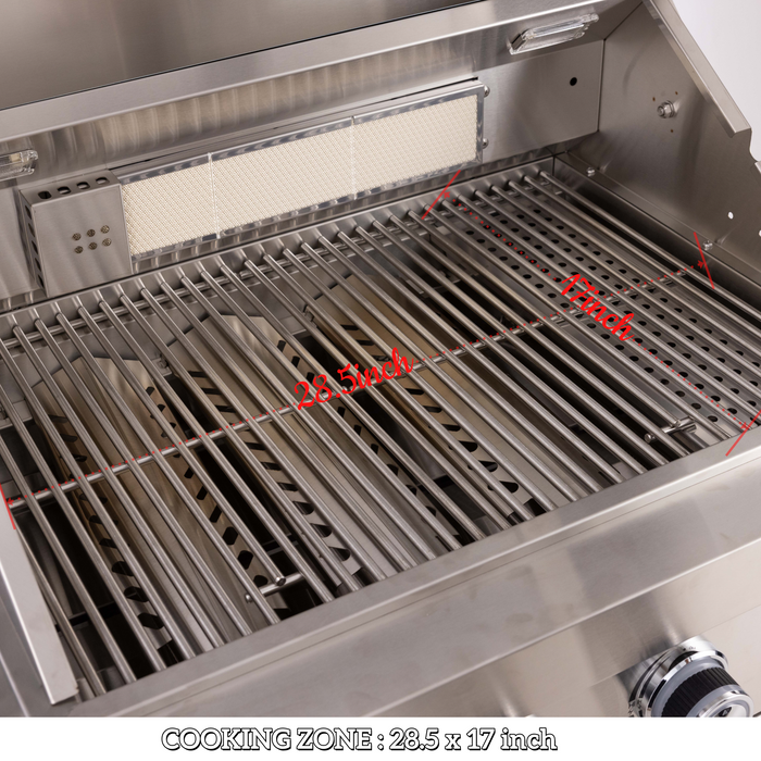 65" 4-Burner 72,000 BTU Black Outdoor Kitchen Island Grill + Side Burner + Rotisserie kit
