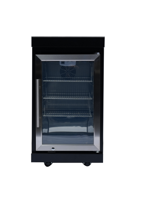 Stainless 96" 6-Burner 85000 BTU Black Outdoor Kitchen Island Grill + Refrigerator + Sink + Rotisserie