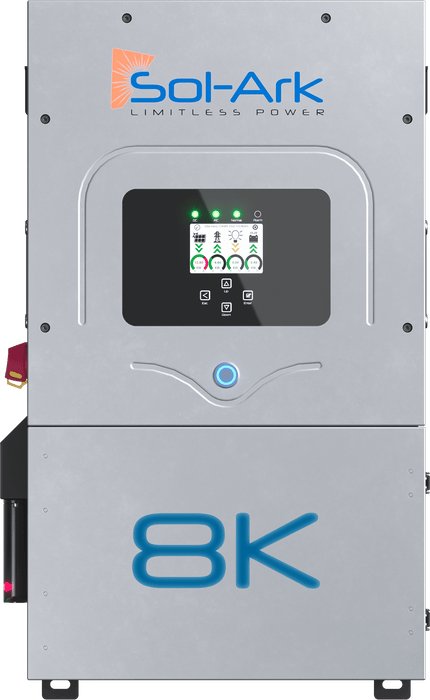 Sol-Ark 8K-2P | 8kW All-in-One Hybrid Inverter | 120/240VAC Split Phase | 48VDC | Indoor/Outdoor | NEMA-3R