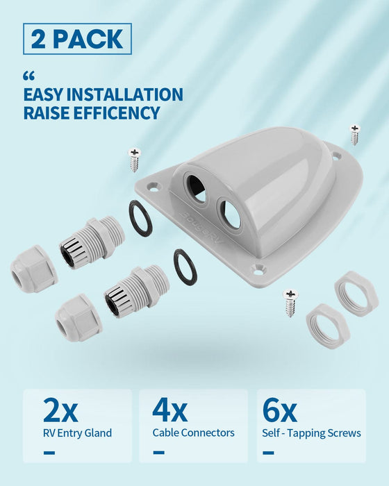 Solar Double Cable Entry Gland Box（2 PACKS）