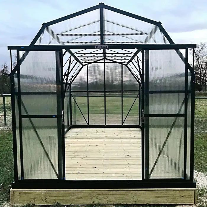 Grandio Elite 8x16 Greenhouse Kit 10mm Polycarbonate Barn Style Aluminum Frame