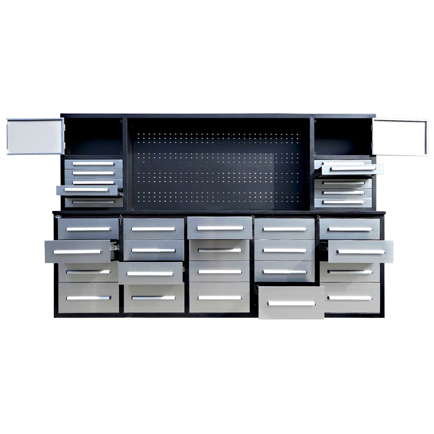 Chery Industrial 9.5ft Storage Workbench with 30 Drawers & 2 Cabinets ...