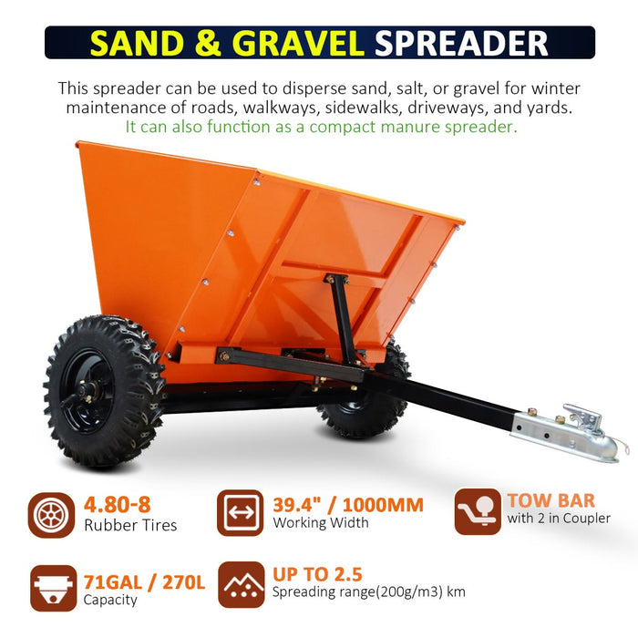9.53 cu. ft ATV Sand & Gravel Spreader