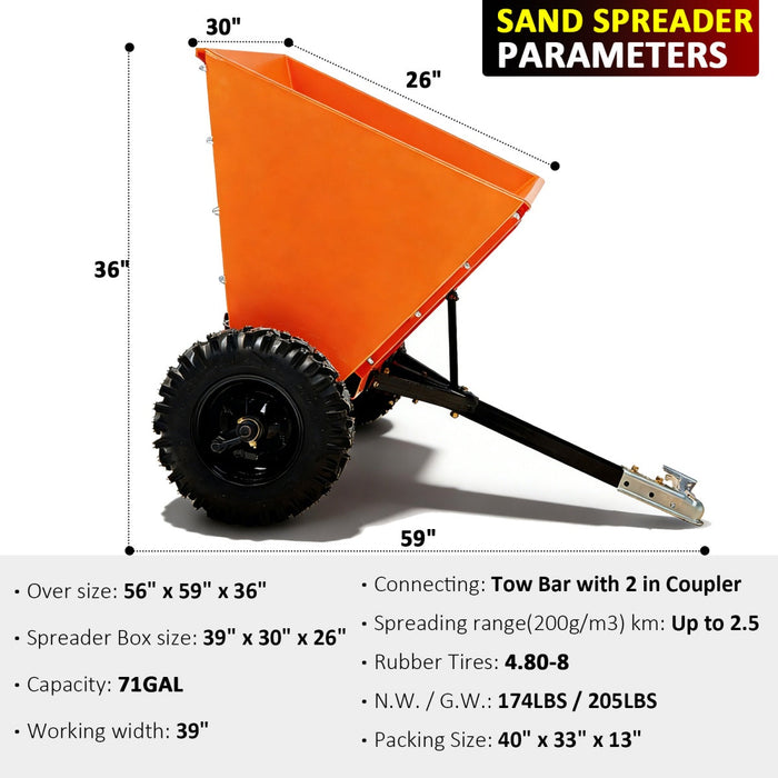 9.53 cu. ft ATV Sand & Gravel Spreader