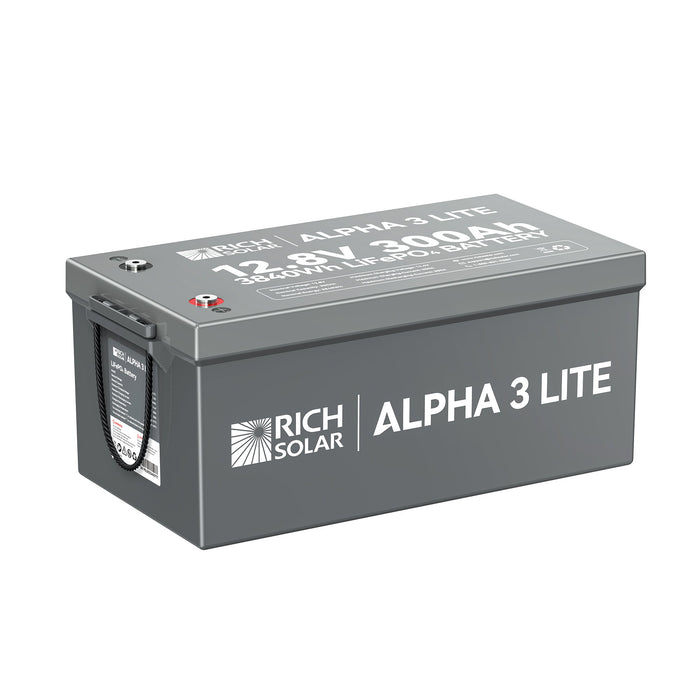Rich Solar ALPHA 3 LITE | 12V 300Ah LiFePO4 Battery |12V Lithium Battery for RVs, Cabins, Off-Grid | 4,000 Lifetime Cycles