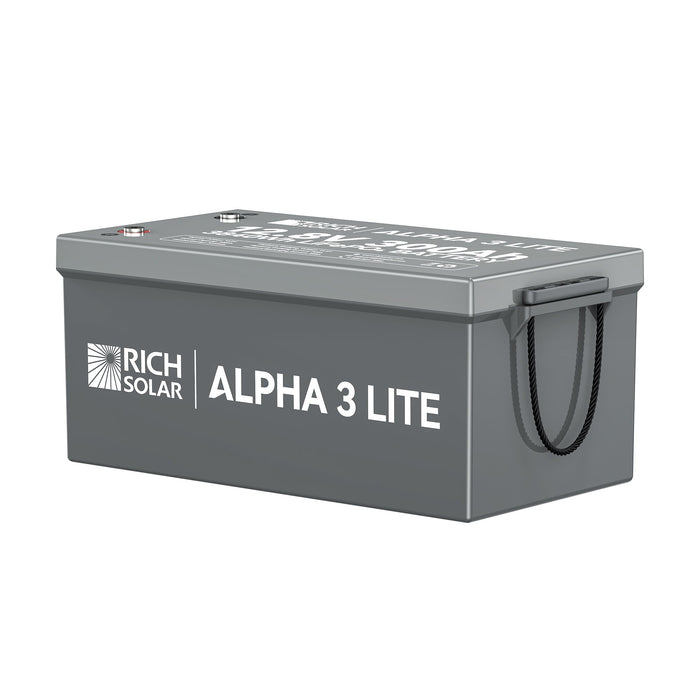 Rich Solar ALPHA 3 LITE | 12V 300Ah LiFePO4 Battery |12V Lithium Battery for RVs, Cabins, Off-Grid | 4,000 Lifetime Cycles