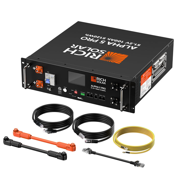 Rich Solar ALPHA 5 48V 100Ah LiFePO4 Rack Battery (4.8kWh), Preorder