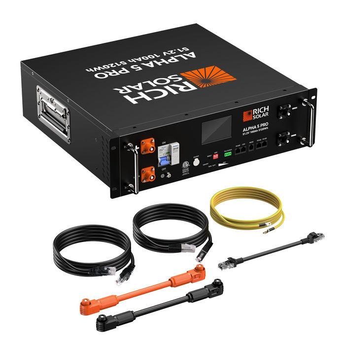 Rich Solar ALPHA 5 48V 100Ah LiFePO4 Rack Battery (4.8kWh), Preorder