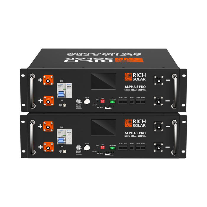 Rich Solar ALPHA 5 48V 100Ah LiFePO4 Rack Battery (4.8kWh), Preorder
