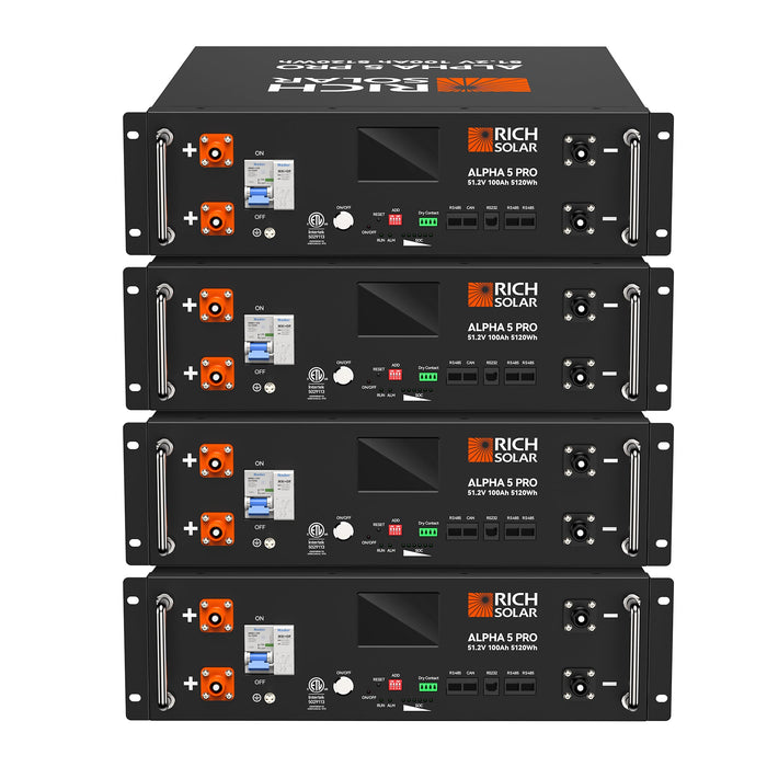 Rich Solar ALPHA 5 48V 100Ah LiFePO4 Rack Battery (4.8kWh), Preorder
