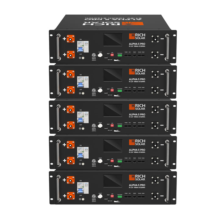 Rich Solar ALPHA 5 48V 100Ah LiFePO4 Rack Battery (4.8kWh), Preorder