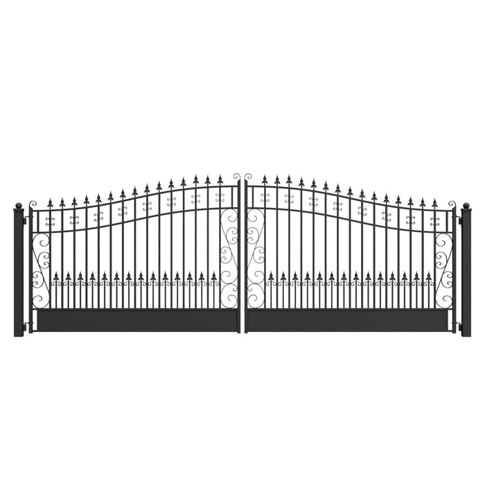 Chery Industrial 18’ x 6’ Steel Dual Swing Driveway Gate Venice‑Style