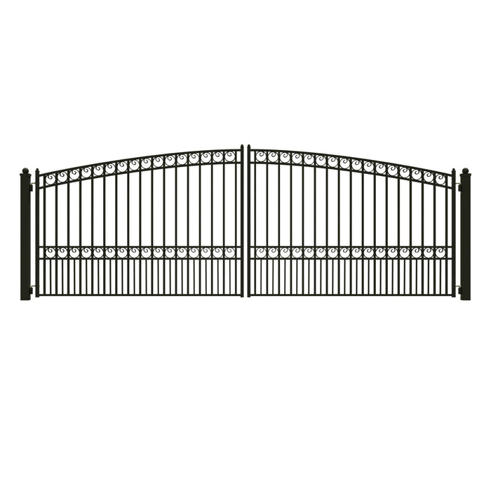 Chery Industrial 18’ x 6’ Steel Dual Swing Driveway Gate Paris‑Style