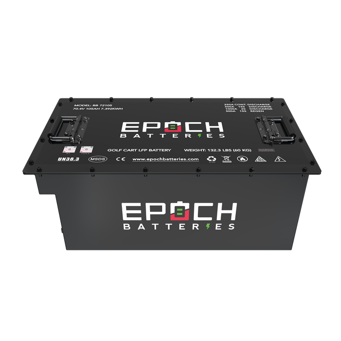 Epoch Batteries 70.4V (72V) 105Ah Lithium (LiFePO4) Golf Cart Battery - Complete Kit