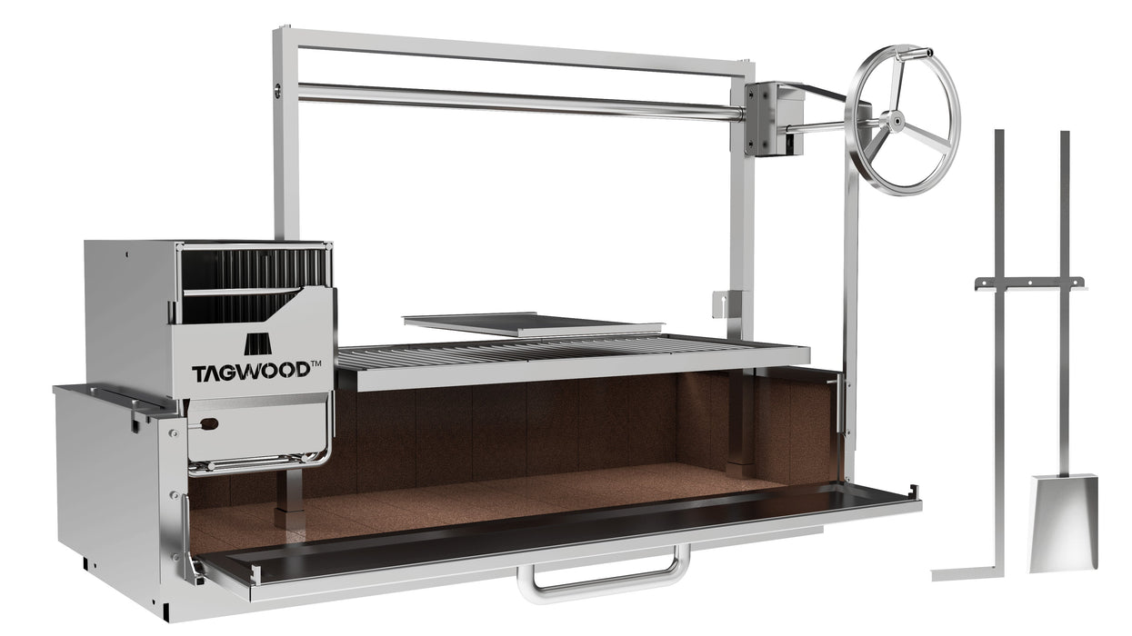 Tagwood BBQ Santa Maria Argentine Wood Fire & Charcoal Gaucho Grill Built in | BBQ05SS