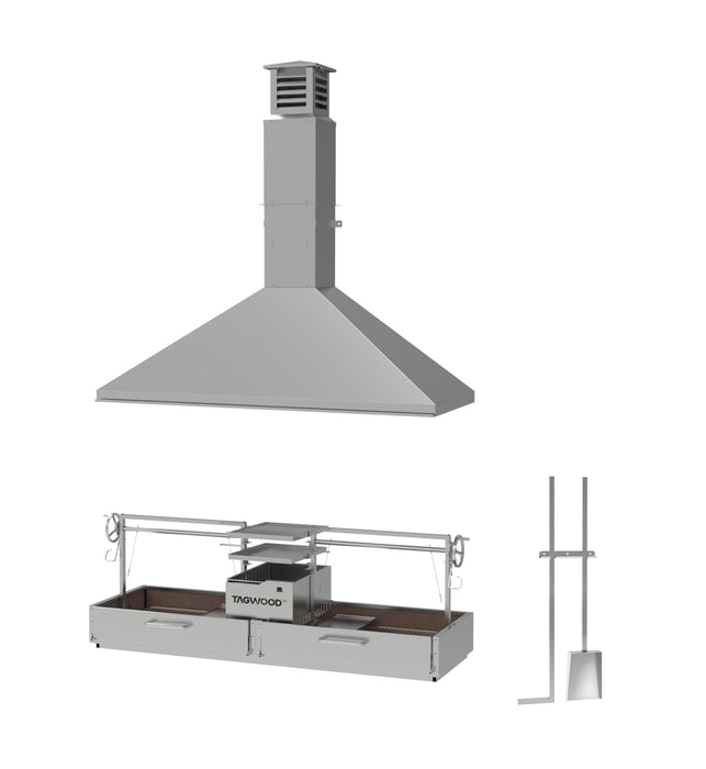 Tagwood BBQ Double Argentine Santa Maria Wood Fire & Charcoal Gaucho Grill | BBQ24SS OPEN FIRE COOKING - PRE-ORDER