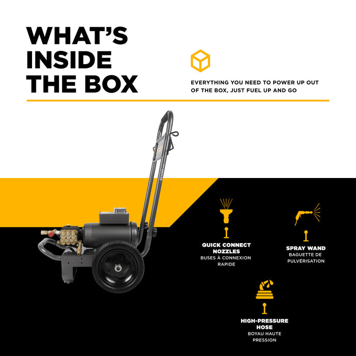 BE Power 2,000 PSI 3.5 GPM 5.0 HP Electric Pressure Washer with Baldor Motor and General Triplex Pump - B205EG
