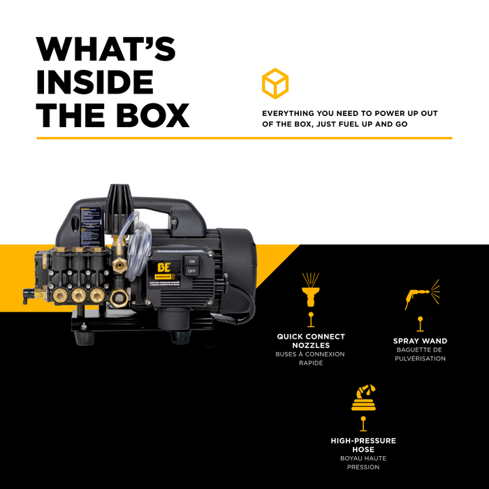 BE Power 1,500 PSI 1.6 GPM 1.5 HP Portable Electric Pressure Washer – P1515EPN