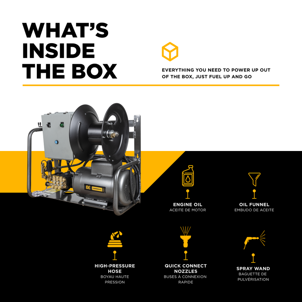 BE Power 2,000 PSI 4.0 GPM 5.0 HP Wall Mount Electric Pressure Washer ...