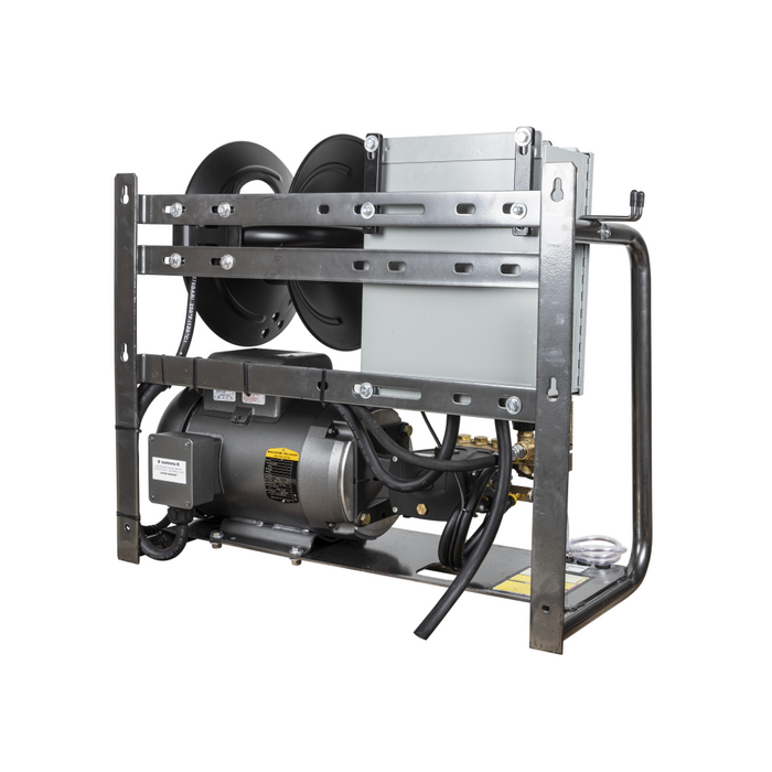 BE Power 2,000 PSI 4.0 GPM 5.0 HP Wall Mount Electric Pressure Washer with a Baldor Motor and General Triplex Pump - X-2050FW1GENHT