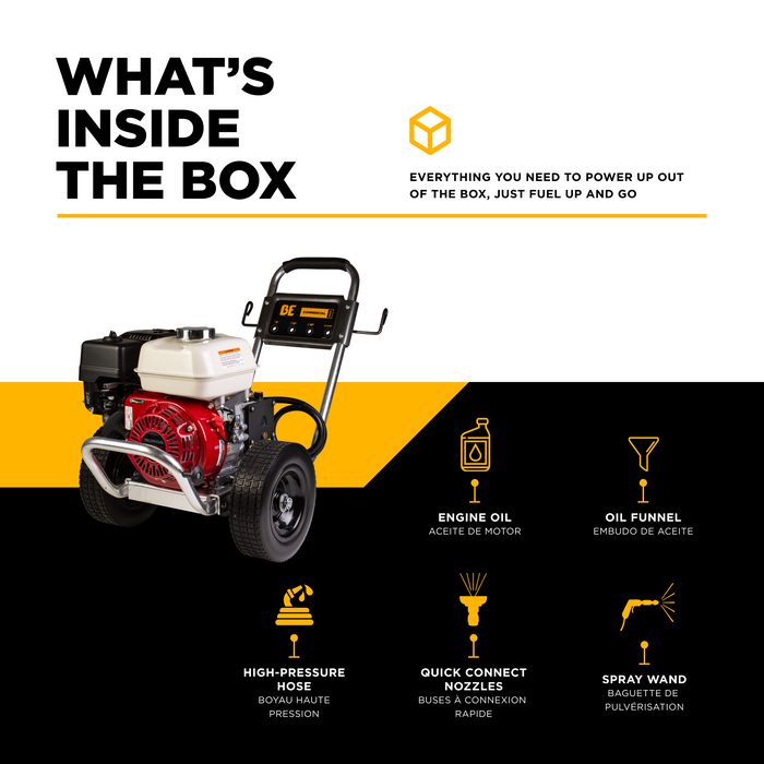 BE Power 3,100 PSI 3.1 GPM Cold Water Gas Pressure Washer - B3165HAAS