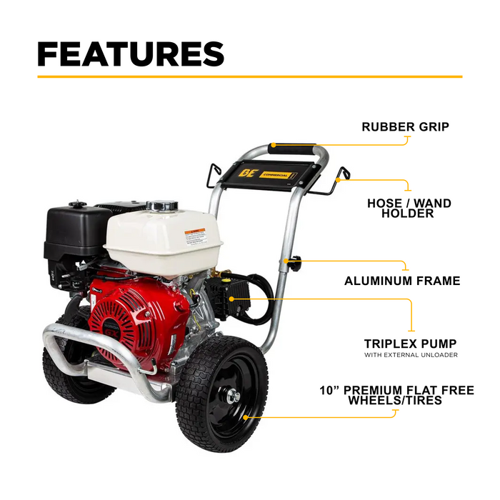 BE Power 3,100 PSI 3.1 GPM Cold Water Gas Pressure Washer - B3165HAGS