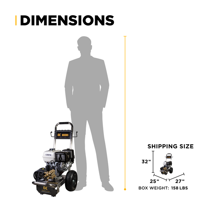 BE Power 4,200 PSI 4.2 GPM Cold Water Gas Pressure Washer - B4213HSGS