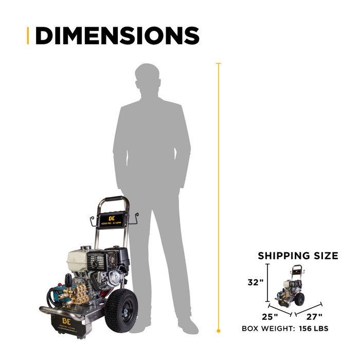 BE Power 4,200 PSI 4.2 GPM Cold Water Gas Pressure Washer - B4213HSJS