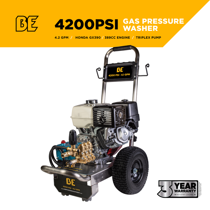 BE Power 4,200 PSI 4.2 GPM Cold Water Gas Pressure Washer - B4213HSJS