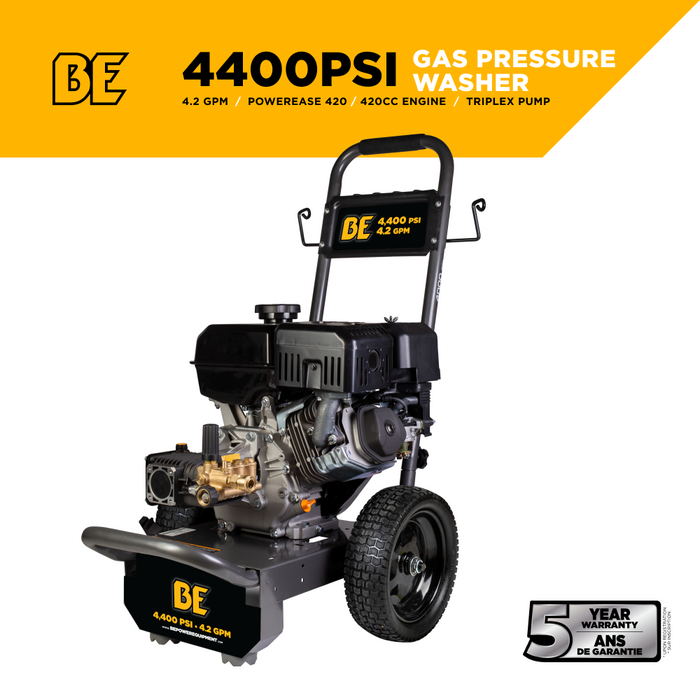 BE Power 4,400 PSI 4.2 GPM Cold Water Gas Pressure Washer - B4415PA