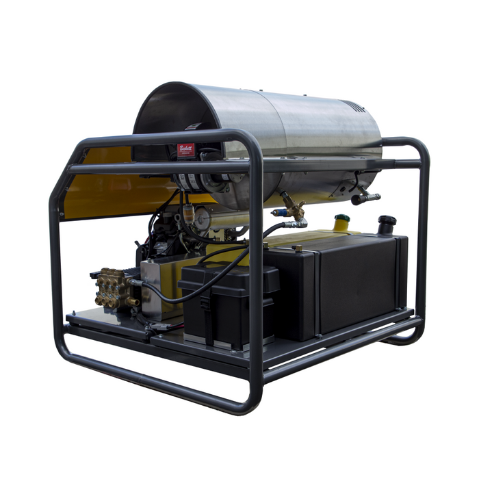 BE Power 3,000PSI 8.0GPM Hot Water Pressure Washer with Honda GX690 Engine and General Triplex Pump - HW3024HG12V