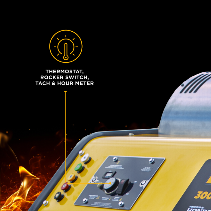 BE Power 3,000PSI 8.0GPM Hot Water Pressure Washer with Honda GX690 Engine and General Triplex Pump - HW3024HG12V