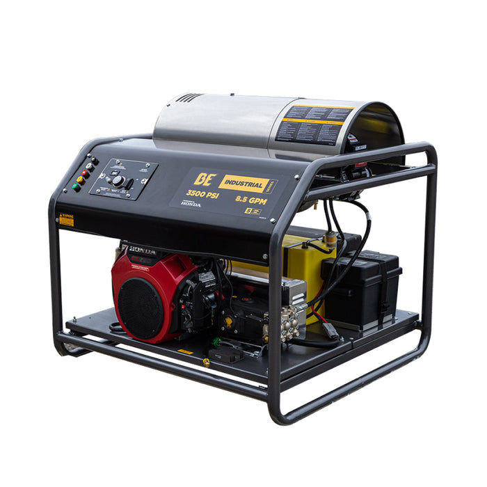 BE Power 3,500 PSI - 8.5 GPM Hot Water Pressure Washer Honda GX690 Engine and AR Triplex Pump - HW3524HA12V