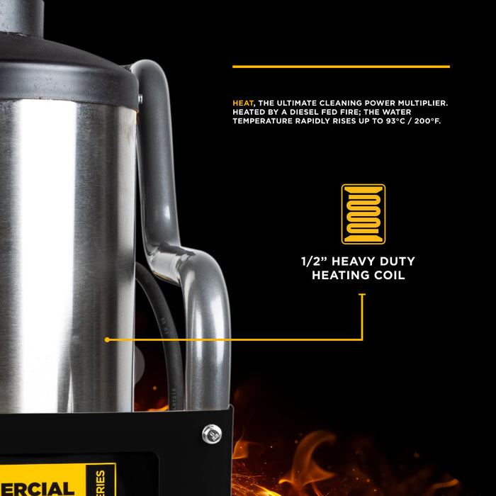 BE Power 4,000 PSI - 4.0 GPM Hot Water Pressure Washer with Honda GX390 Engine and Belt Driven General Triplex Pump - HW4013HBG