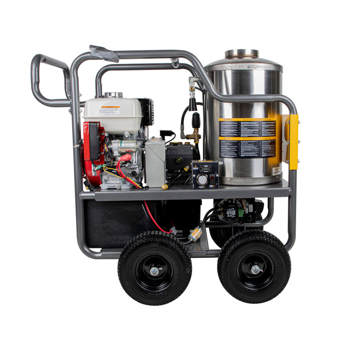BE Power 4,000 PSI - 4.0 GPM Hot Water Pressure Washer with Honda GX390 Engine and Belt Driven General Triplex Pump - HW4013HBG
