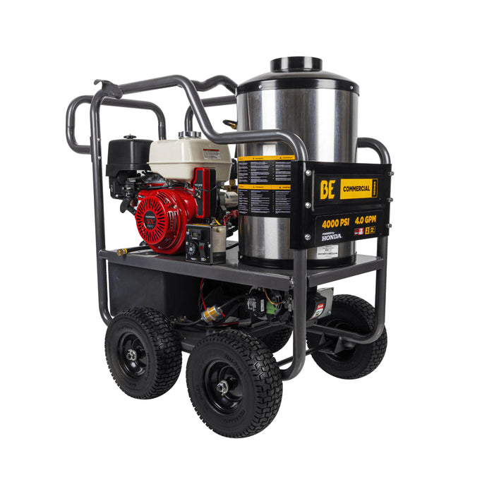 BE Power 4,000 PSI - 4.0 GPM Hot Water Pressure Washer with Honda GX390 Engine and Comet Triplex Pump - HW4013HC