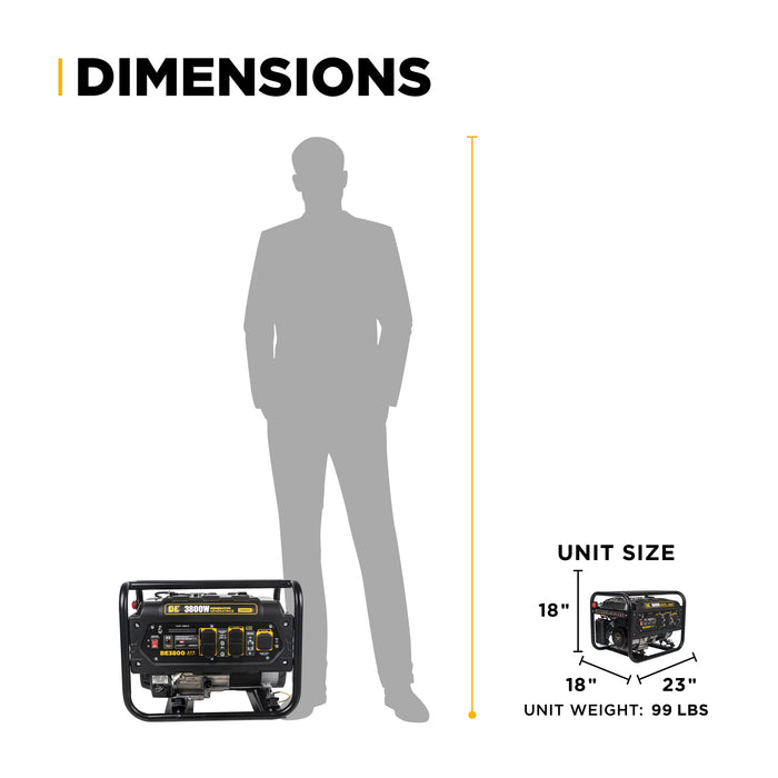 BE Power 3,800 Watt Generator - BE3800