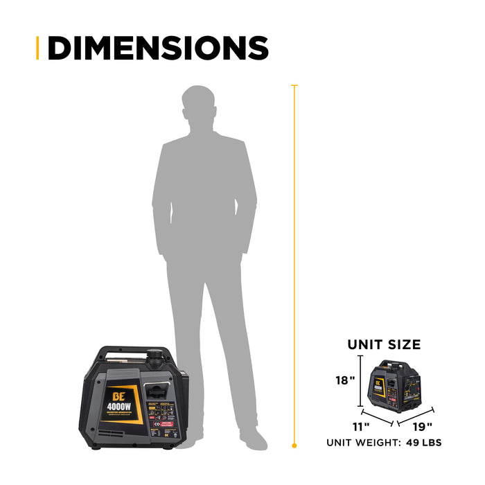 BE Power 4,000 Watt Digital Inverter Generator - BE4000I