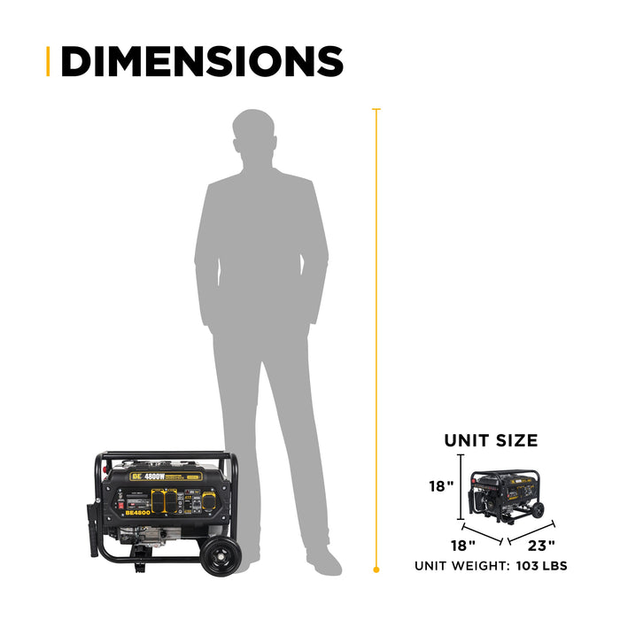 BE Power 4,800 Watt Generator - BE4800