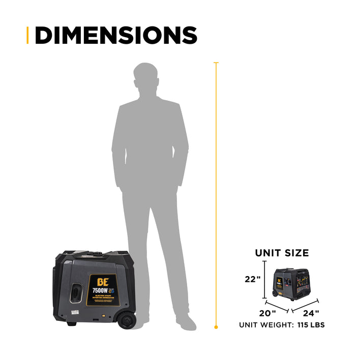 BE Power 7,500 Watt Digital Inverter Generator - BE7500ID