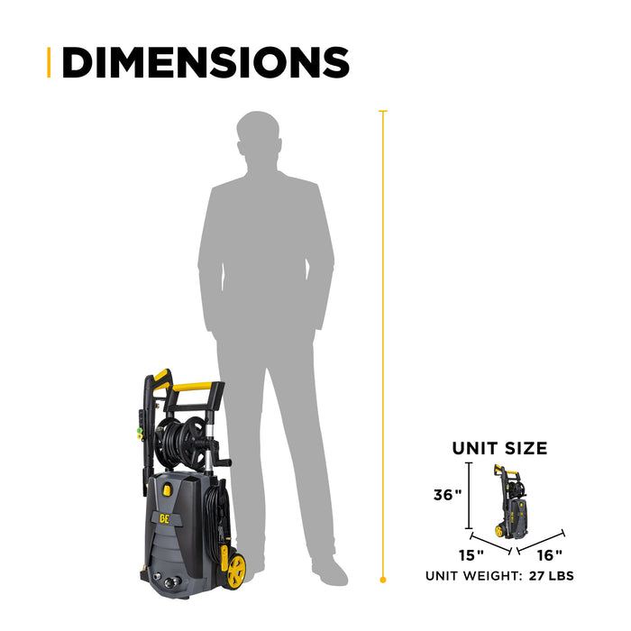 BE Power 2,150 PSI 1.6 GPM Electric Pressure Washer with Powerease Motor and AR Axial Pump - P2115EN