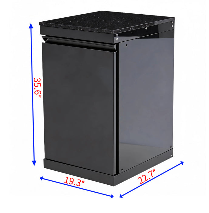 Black Single-door Storage Locker Outdoor Kitchen Islands
